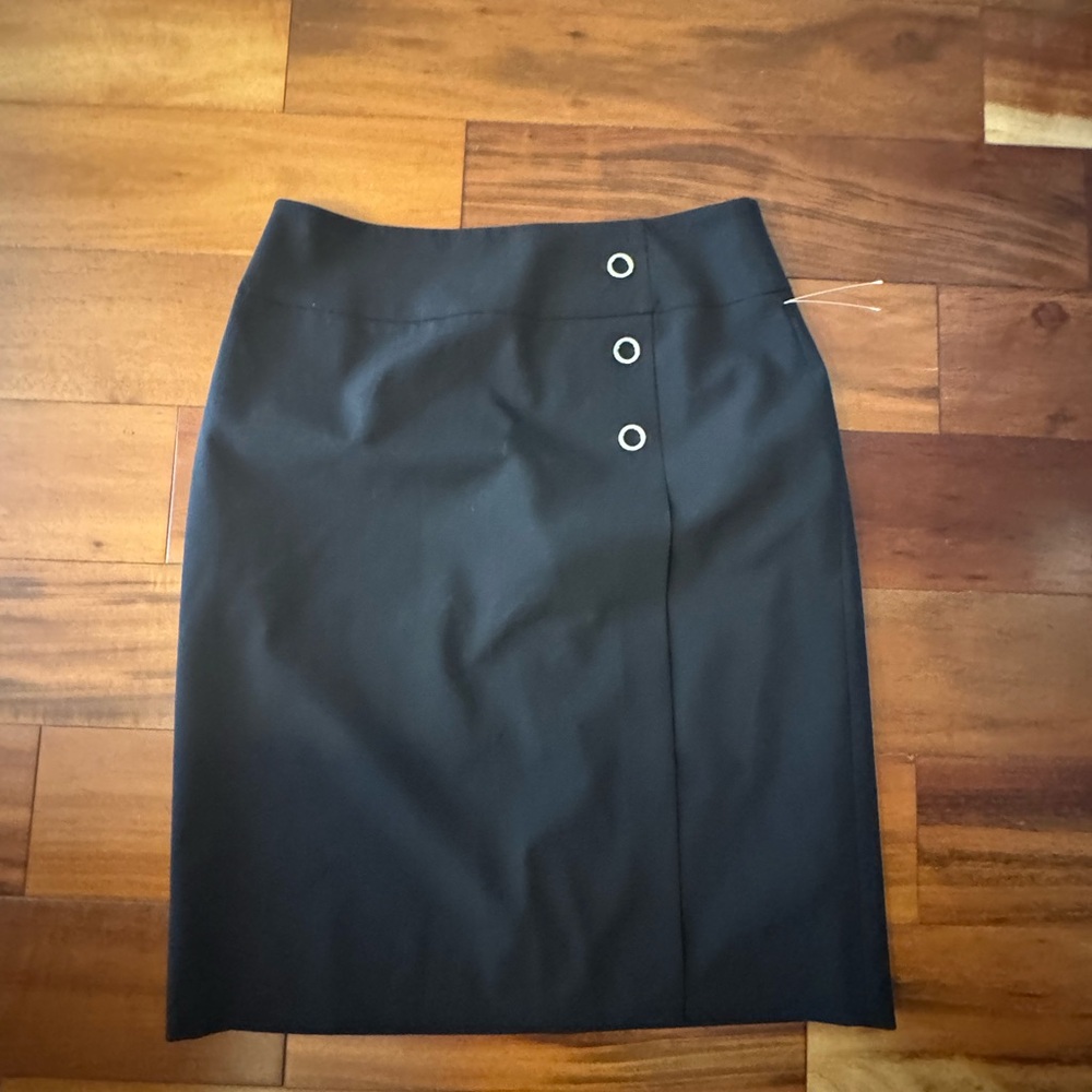 Boss Black Pencil Skirt with Silver Accents